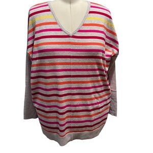 NWOT. Lane Bryant multi color striped sweater. 
Sz. 22/24.